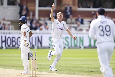 England Vs Sri Lanka 2nd Test Day 2: England's Olly Stone celebrates taking the wicket of Sri Lanka's Pathum Nissanka